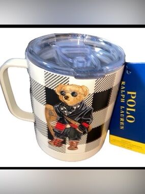 Polo Ralph Lauren Holiday 25 Bear Stainless Steel Outdoor Travel Mug w/Lid NWT